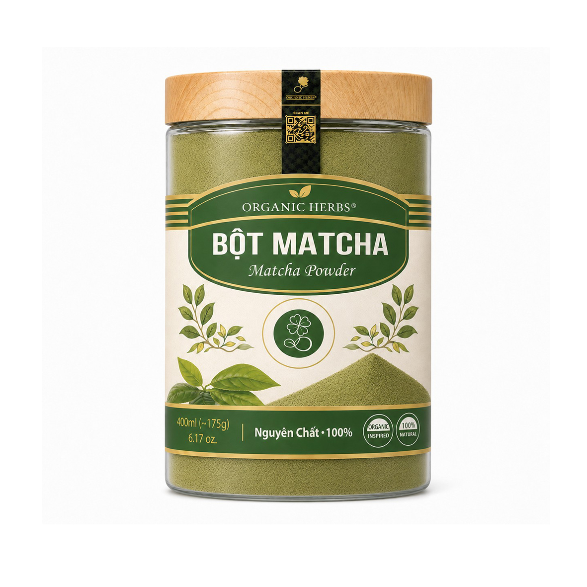 Organic Herbs® Bột Matcha Việt Nam | Vietnam Matcha Powder (Camellia Sinensis Leaf Powder)